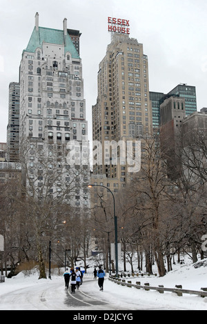 La città di New York, Stati Uniti d'America, grattacieli sul bordo del Central Park Foto Stock