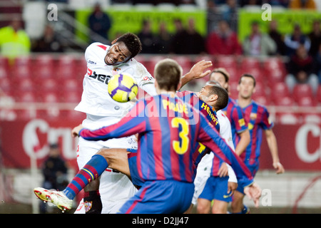 Siviglia, Spagna, il gioco Sevilla FC contro FC Barcellona presso la Copa del Rey Foto Stock