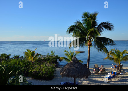 Vacanzieri relax in un resort sulla spiaggia. Florida, Stati Uniti d'America. Foto Stock