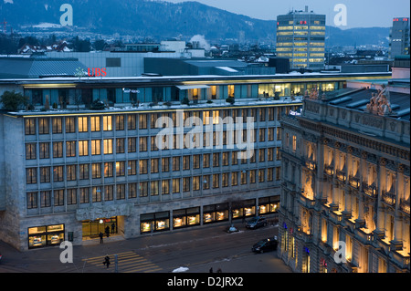 Zurigo, Svizzera, UBS bank sul Paradeplatz Foto Stock