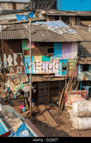 Dharavi slum, Mumbai, India Foto Stock