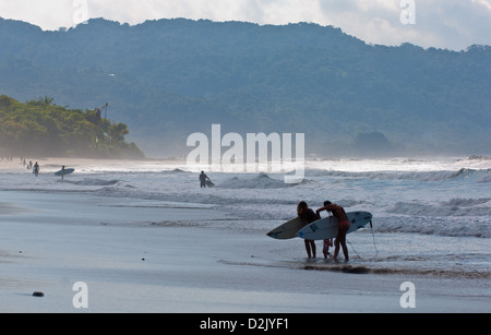 Surfisti sulla spiaggia di Santa Teresa. Peninsula de Nicoya. Costa Rica. Foto Stock