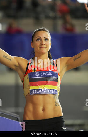 Glasgow, Regno Unito. 26 gen, 2013. Janin Lindenburg Germania Donne 400m - presso il British atletica Glasgow International Match Emirates Arena Foto Stock