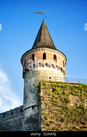 Vecchia Torre in Kamianets-Podilskyi, Ucraina, in estate Foto Stock