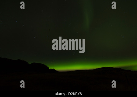 Luci del nord (Aurora Boreale) oltre Hraunsnef Islanda Foto Stock