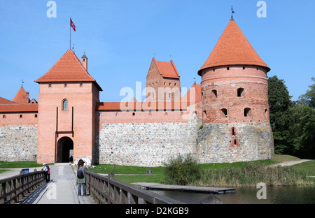 Trakai Island Castle nel Mar Baltico Stato della Lituania Foto Stock