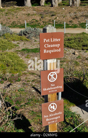 Regole di segno bagno Sutro rovine Golden Gate National Recreation Area San Francisco, CA USA Foto Stock