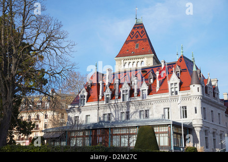 Le Chateau d'Ouchy, Ouchy, Losanna Vaud, Svizzera Foto Stock