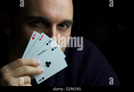 giocatore di poker Foto Stock