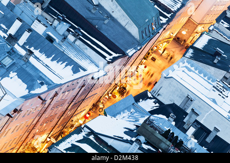 Getreidegasse in serata nella città di Salisburgo Foto Stock