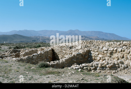 La preistoria. Età del Bronzo (età del Rame o Calcolitico). Los Millares. Rovine. Santa Fe de Mondujar. Andalusia. Spagna. Foto Stock