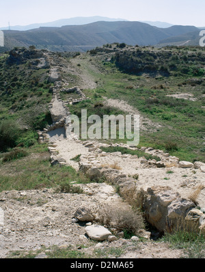 La preistoria. Età del Bronzo (età del Rame o Calcolitico). Los Millares. Rovine. Santa Fe de Mondujar. Andalusia. Spagna. Foto Stock