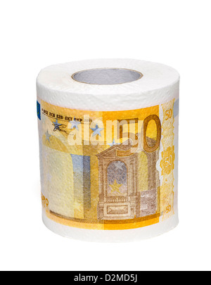 Euro carta igienica - svalutazione / recessione Foto Stock