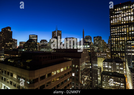 Dal quartiere finanziario di San Francisco a sunrise. Foto Stock
