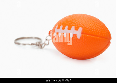 Close-up di un american football a forma di anello chiave Foto Stock