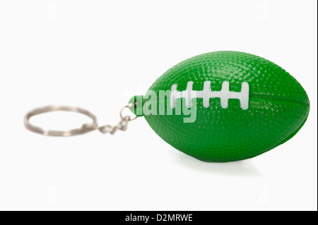 Close-up di un american football a forma di anello chiave Foto Stock