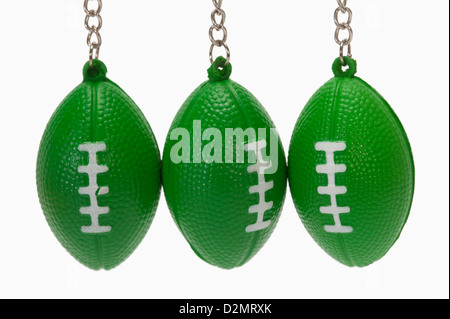 Close-up di football americano a forma di anelli di chiave Foto Stock