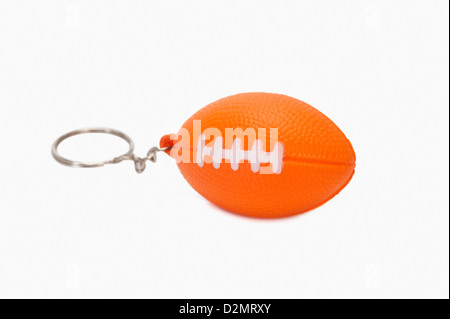 Close-up di un american football a forma di anello chiave Foto Stock