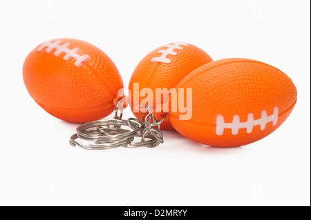 Close-up di football americano a forma di anelli di chiave Foto Stock