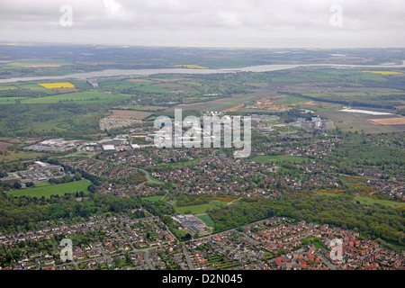 Fotografia aerea della zona Martlesham di Ipswich Foto Stock