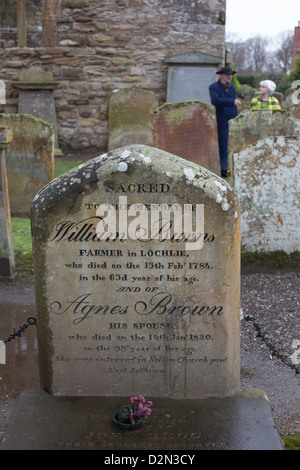 La tomba di William Burns, padre del poeta Scozzese Robert Burns, in Alloway Kirk cantiere della chiesa, Alloway, Ayrshire, in Scozia. Foto Stock