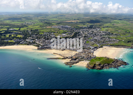 Fotografia aerea di Saint Ives Cornovaglia Foto Stock