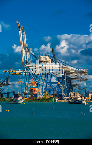 Il moderno porto di carico di Birzebugga, Malta, Mediterraneo, Europa Foto Stock