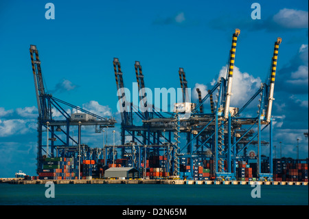 Il moderno porto di carico di Birzebugga, Malta, Mediterraneo, Europa Foto Stock