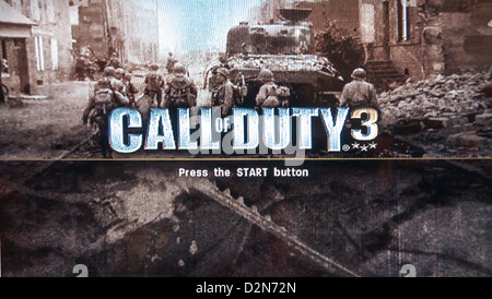 Call of Duty 3 schermata di Start Foto Stock