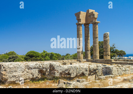 L'acropoli di Rodi, "il tempio di Apollo'. Foto Stock