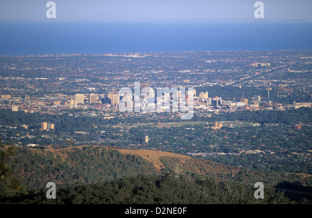 In Australia, in Sud Australia, Adelaide, vista sulla città dalle colline di Adelaide. Foto Stock