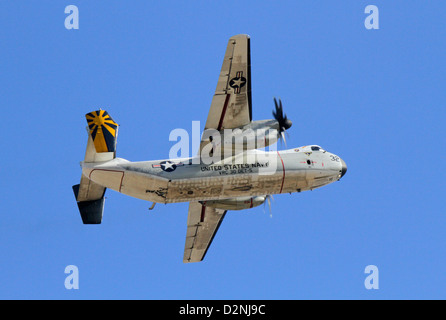 Grumman C-2 Greyhound aerei cargo con otto-bladed eliche Foto Stock