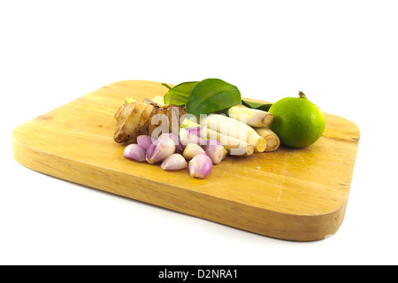 Galangal, citronella, foglie di combava Foto Stock