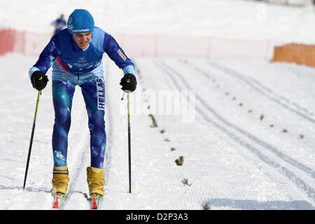 Pyeongchang, Corea del Sud. Il 30 gennaio 2013. I giovani atleti del Cross Country eseguire durante il 1° giorno al mondo Winter Special Olympics in Puengchang in Corea nel gennaio 30,2013. Credito: Yiannis Kourtoglou / Alamy Live News Foto Stock