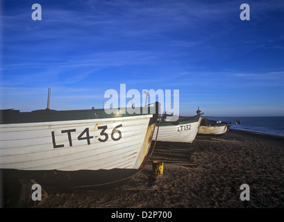 Pesca-puzza redatto sulla spiaggia di Dunwich, Suffolk, Inghilterra Foto Stock