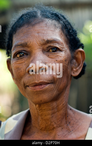 La donna a sambava, madagascar Foto Stock