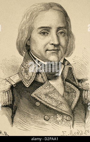 François-Paul Brueys d'Aigalliers, conte di Brueys (1753-1798). Comandante francese. Incisione di Storia Universale, 1885. Foto Stock