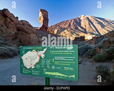 Il monte Teide e il Roques de Garcia su Tenerife, Isole Canarie, Spagna Foto Stock