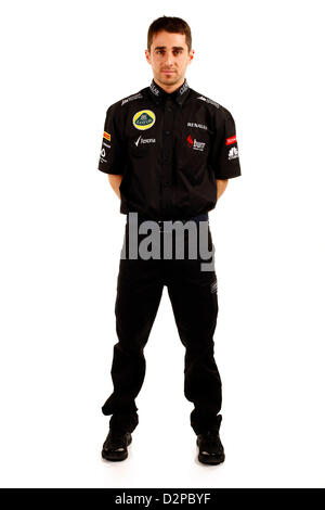 Dispensa - un handout foto mostra il francese pilota di Formula Uno Nicolas Prost del team Lotus F1 il 27 gennaio 2013. Foto: Peter Spinney/Team Lotus F1 ( - GRATUITO PER) Foto Stock