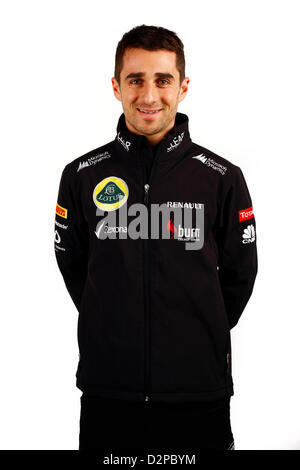 Dispensa - un handout foto mostra il francese pilota di Formula Uno Nicolas Prost del team Lotus F1 il 27 gennaio 2013. Foto: Peter Spinney/Team Lotus F1 ( - GRATUITO PER) Foto Stock