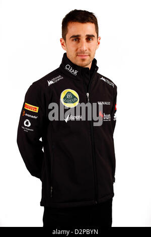 Dispensa - un handout foto mostra il francese pilota di Formula Uno Nicolas Prost del team Lotus F1 il 27 gennaio 2013. Foto: Peter Spinney/Team Lotus F1 ( - GRATUITO PER) Foto Stock