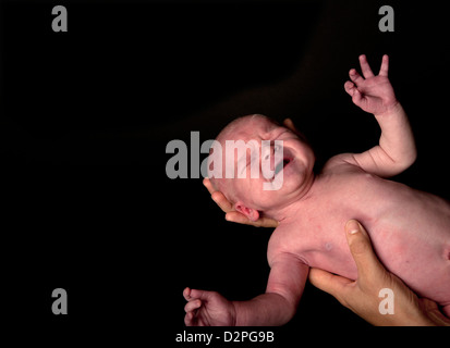 Freiburg, Germania, Ritratto di un neonato Foto Stock