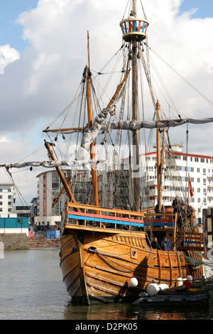 Una replica del 'MMatthew' navigato da John Cabot nel XV secolo e argueably lo scopritore del Nord America Foto Stock