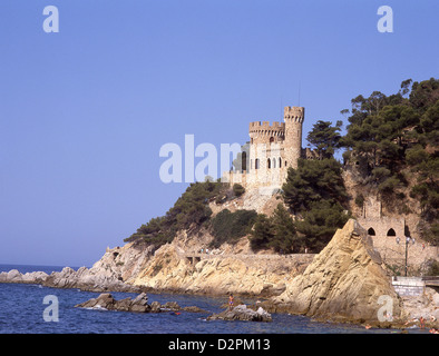 Castell d'en Plaja, Lloret de Mar, Costa Brava, provincia di Girona, in Catalogna (Catalunya), Spagna Foto Stock