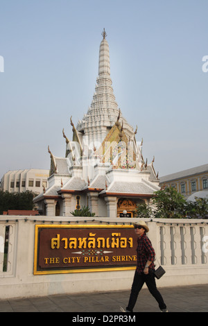 Il Pilastro della città santuario di Bangkok , Thailandia Foto Stock