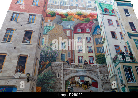 Murale di quebecchesi, Quebec City, Provincia di Quebec, Canada, America del Nord Foto Stock