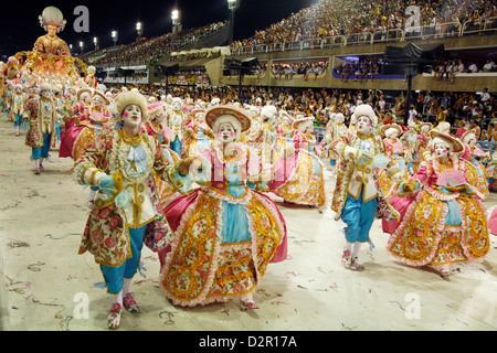 Sfilata di Carnevale al Sambodrome, Rio de Janeiro, Brasile, Sud America Foto Stock