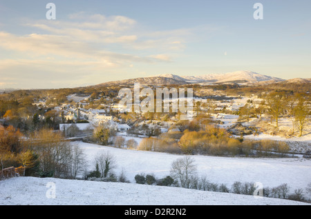 Gatehouse of Fleet in inverno la neve, Dumfries and Galloway, Scotland, Regno Unito, Europa Foto Stock