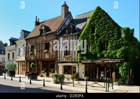 Metà medievali di edifici con travi di legno, Amboise, Sito Patrimonio Mondiale dell'UNESCO, Indre-et-Loire, centro, Francia, Europa Foto Stock