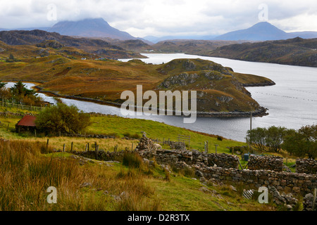 Aspro paesaggio, a nord-ovest di Highlands, Scotland, Regno Unito, Europa Foto Stock